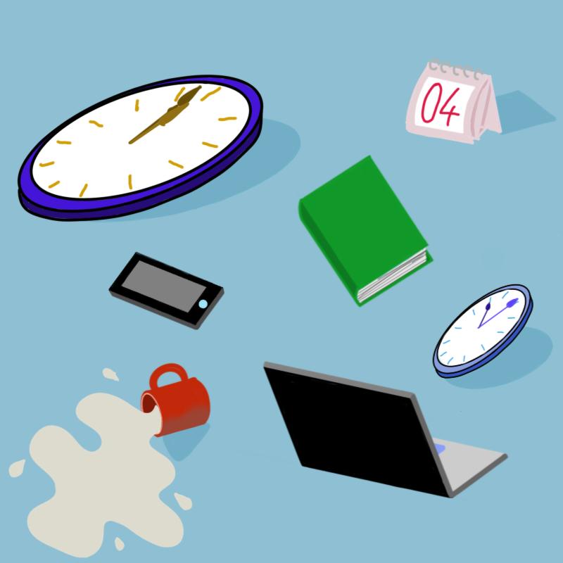 Clock, Laptop, Smartphone, Calendar, Cup, Time