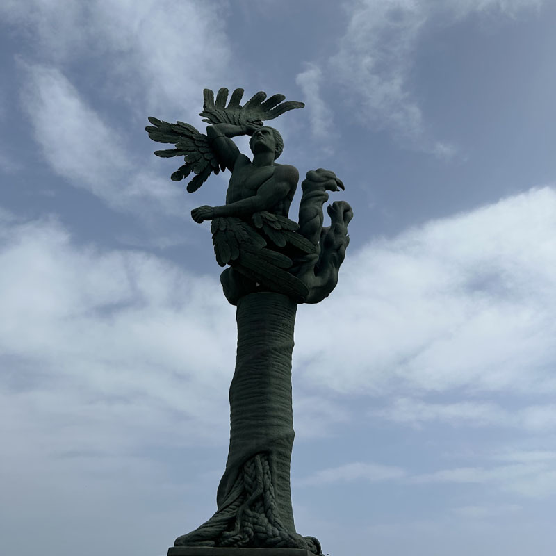 Sky, Blue, Statue, Icarus, Wings