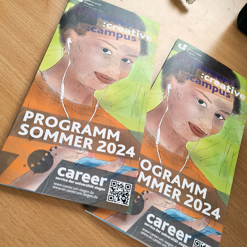 on my desk: the first proof of the new flyer for the summer semester program
